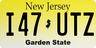 NJ license plate I47UTZ