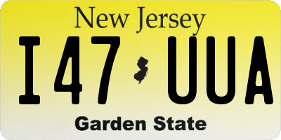 NJ license plate I47UUA