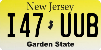 NJ license plate I47UUB