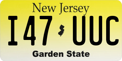 NJ license plate I47UUC