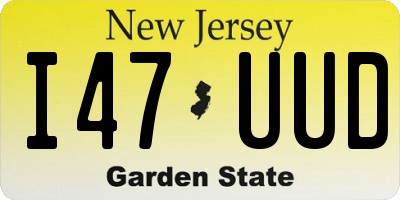 NJ license plate I47UUD