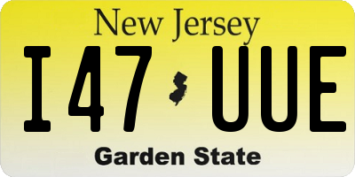 NJ license plate I47UUE