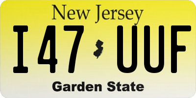 NJ license plate I47UUF