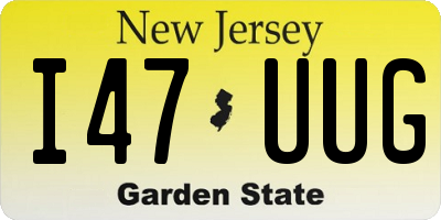 NJ license plate I47UUG