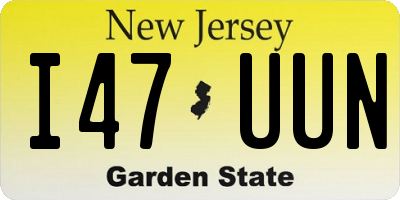 NJ license plate I47UUN