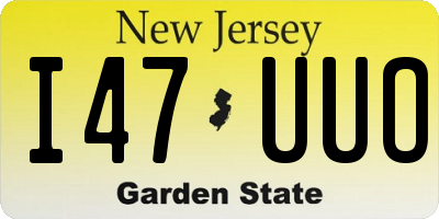 NJ license plate I47UUO