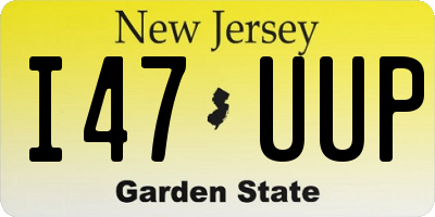 NJ license plate I47UUP