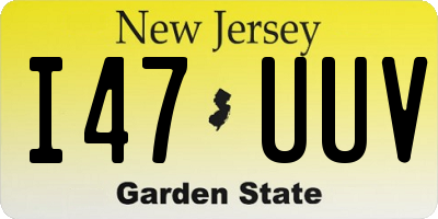NJ license plate I47UUV
