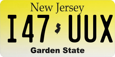NJ license plate I47UUX