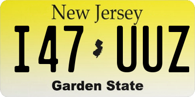 NJ license plate I47UUZ