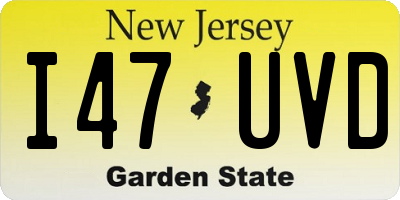 NJ license plate I47UVD