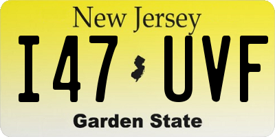 NJ license plate I47UVF