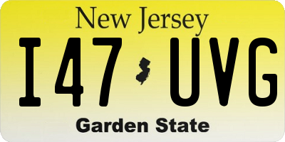 NJ license plate I47UVG