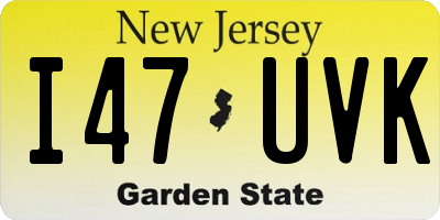 NJ license plate I47UVK