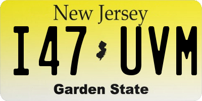 NJ license plate I47UVM