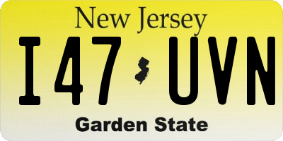 NJ license plate I47UVN