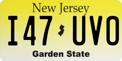 NJ license plate I47UVO