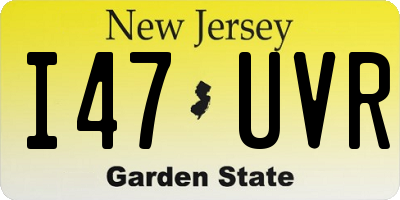 NJ license plate I47UVR