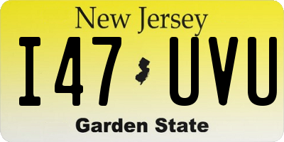 NJ license plate I47UVU