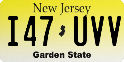 NJ license plate I47UVV