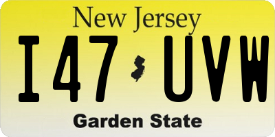 NJ license plate I47UVW