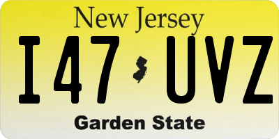 NJ license plate I47UVZ