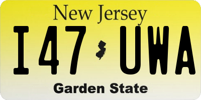 NJ license plate I47UWA