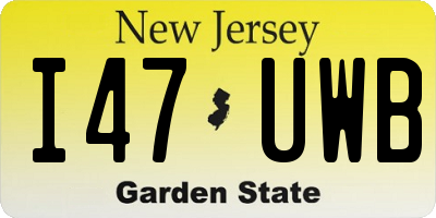 NJ license plate I47UWB