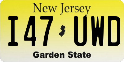 NJ license plate I47UWD