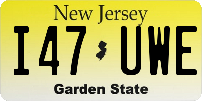 NJ license plate I47UWE