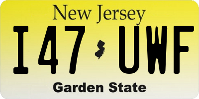 NJ license plate I47UWF