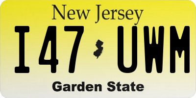 NJ license plate I47UWM