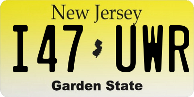 NJ license plate I47UWR