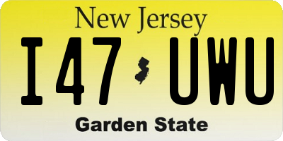 NJ license plate I47UWU
