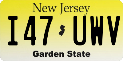 NJ license plate I47UWV