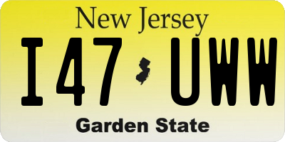 NJ license plate I47UWW
