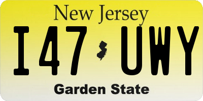 NJ license plate I47UWY