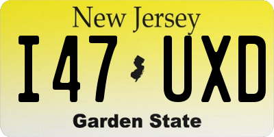 NJ license plate I47UXD