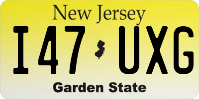 NJ license plate I47UXG