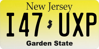 NJ license plate I47UXP