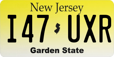 NJ license plate I47UXR