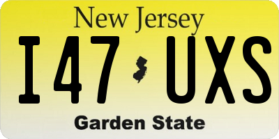 NJ license plate I47UXS
