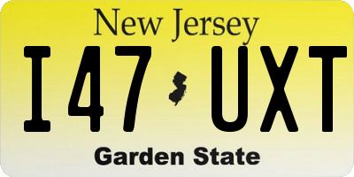 NJ license plate I47UXT