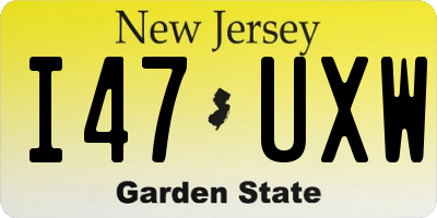 NJ license plate I47UXW