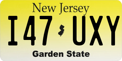 NJ license plate I47UXY