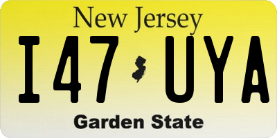NJ license plate I47UYA