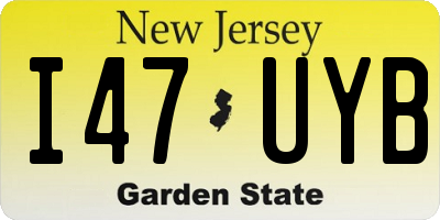 NJ license plate I47UYB