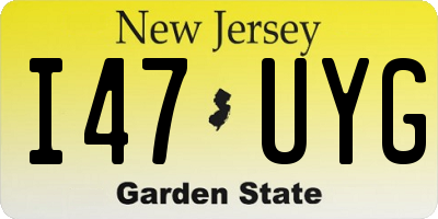 NJ license plate I47UYG