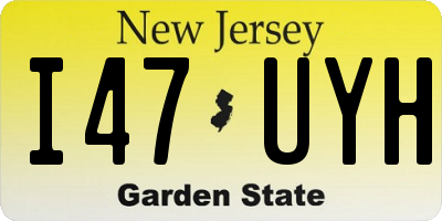 NJ license plate I47UYH