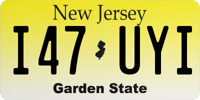 NJ license plate I47UYI